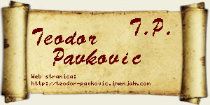 Teodor Pavković vizit kartica